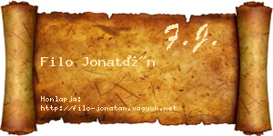 Filo Jonatán névjegykártya