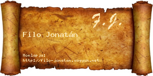 Filo Jonatán névjegykártya